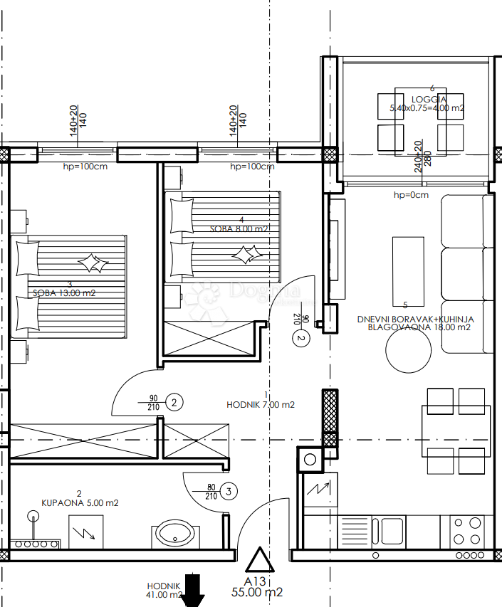 Allogio Veli vrh, Pula, 86,50m2