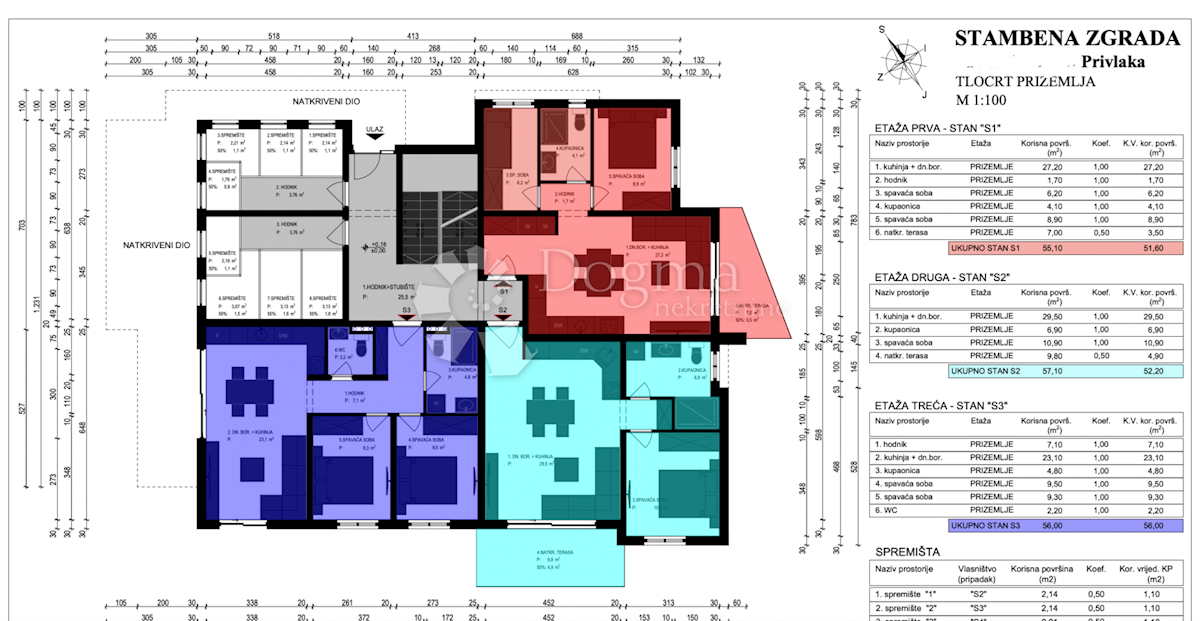 Appartamento Privlaka, 71,05m2