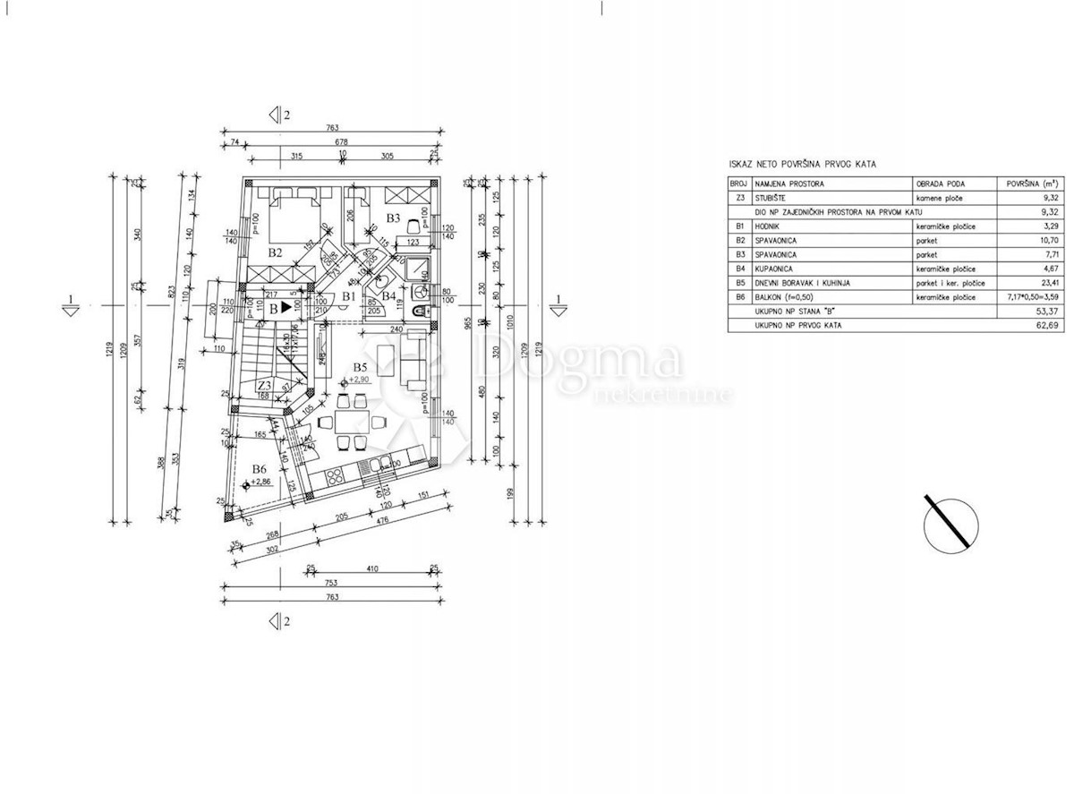 Allogio Medulin, 53,40m2