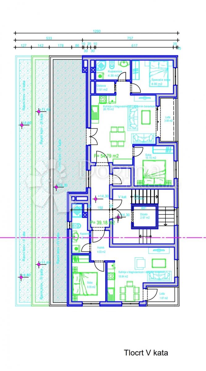 Allogio Centar, Pula, 54m2