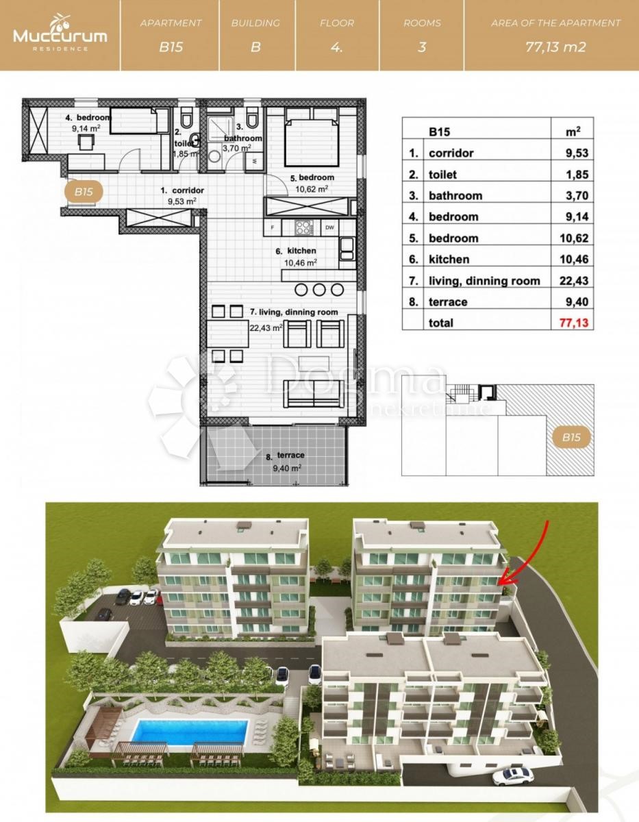 Allogio Makarska, 64,73m2