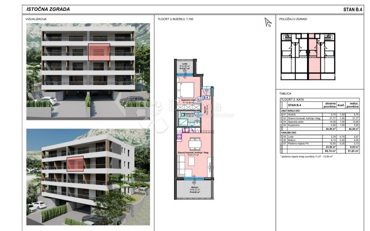 Allogio Makarska, 51,63m2