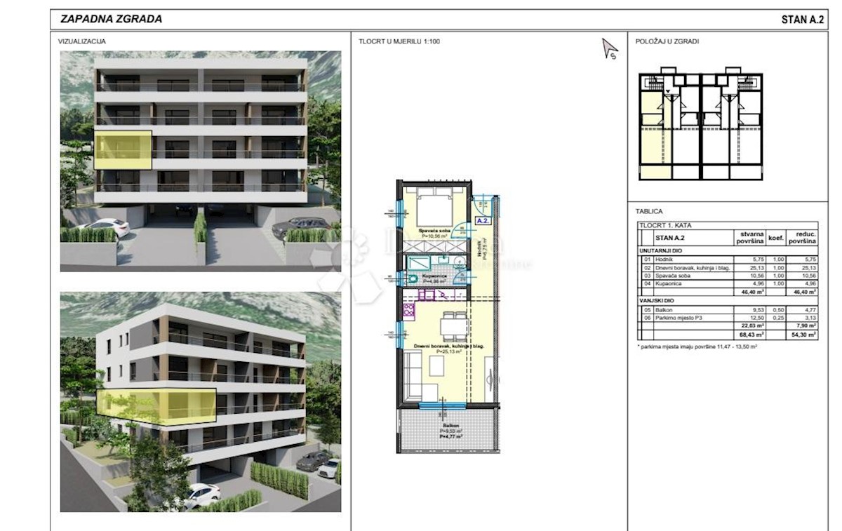 Allogio Makarska, 51,36m2