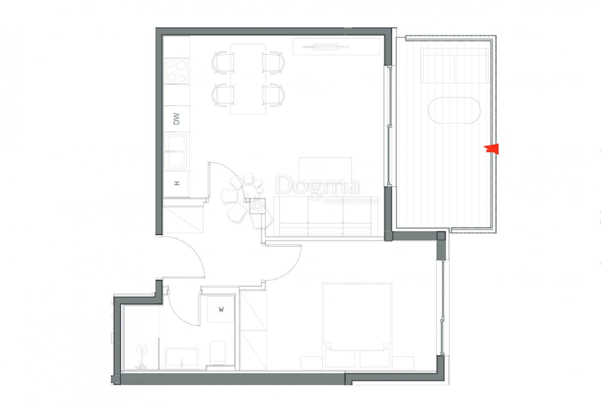 Appartamento monolocale, piano terra, con cortile, nuova costruzione, Umago