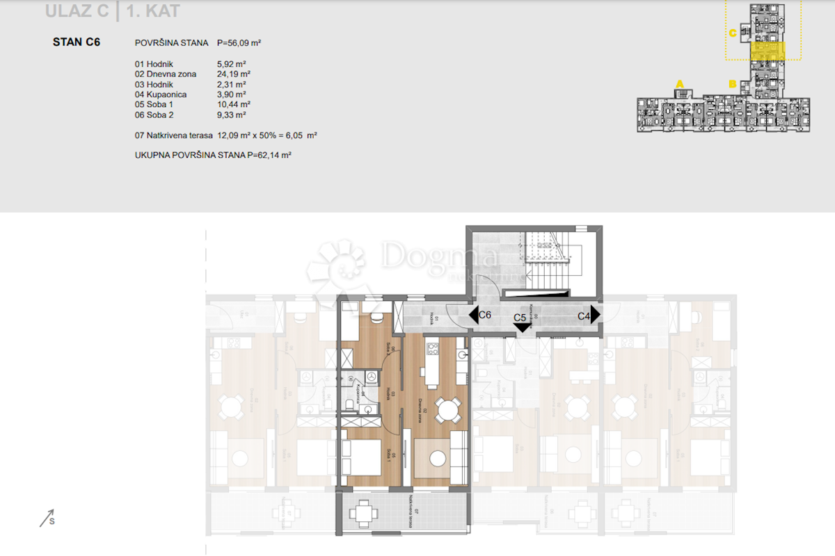 Allogio Labin, 62,82m2