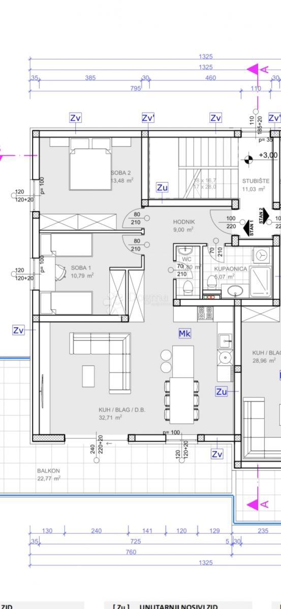 Allogio Donje Ražine, Šibenik, 84,24m2