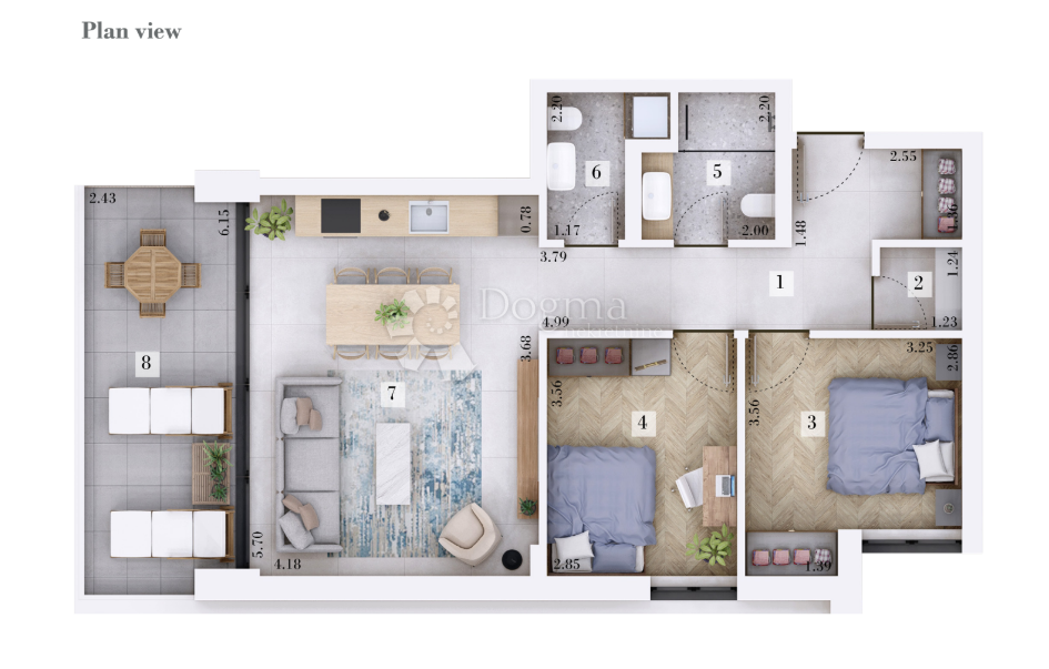 Allogio Rovinj, 58,32m2