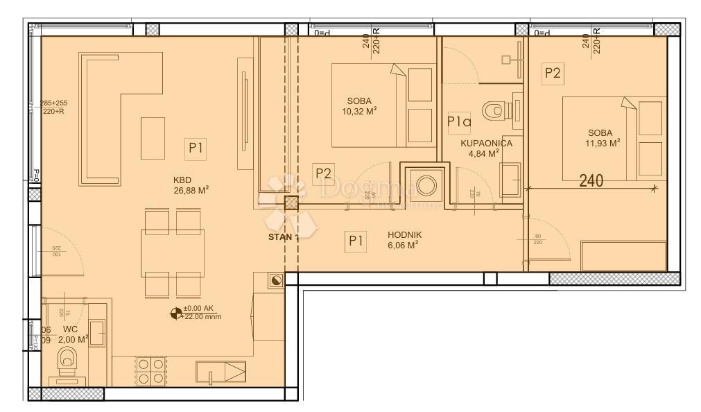 Allogio Sveti Petar na Moru, Sveti Filip I Jakov, 75,92m2