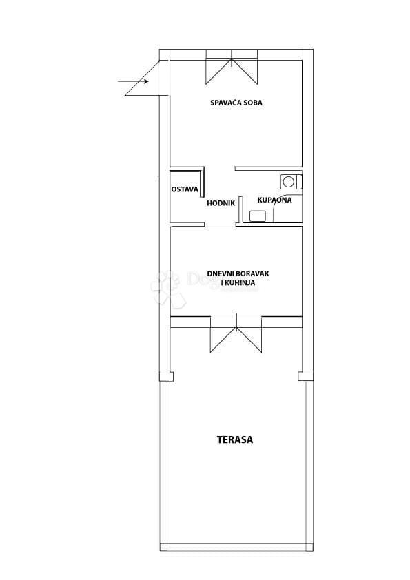 Privlaka: Appartamento soleggiato a 50m dal mare, 31m²