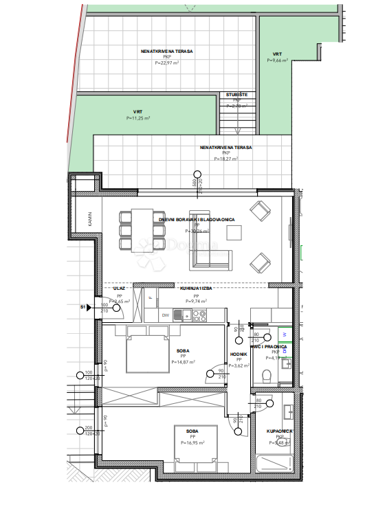 Allogio Okrug Donji, Okrug, 87,36m2