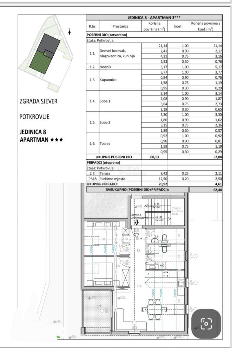Allogio Cavtat, Konavle, 62,44m2