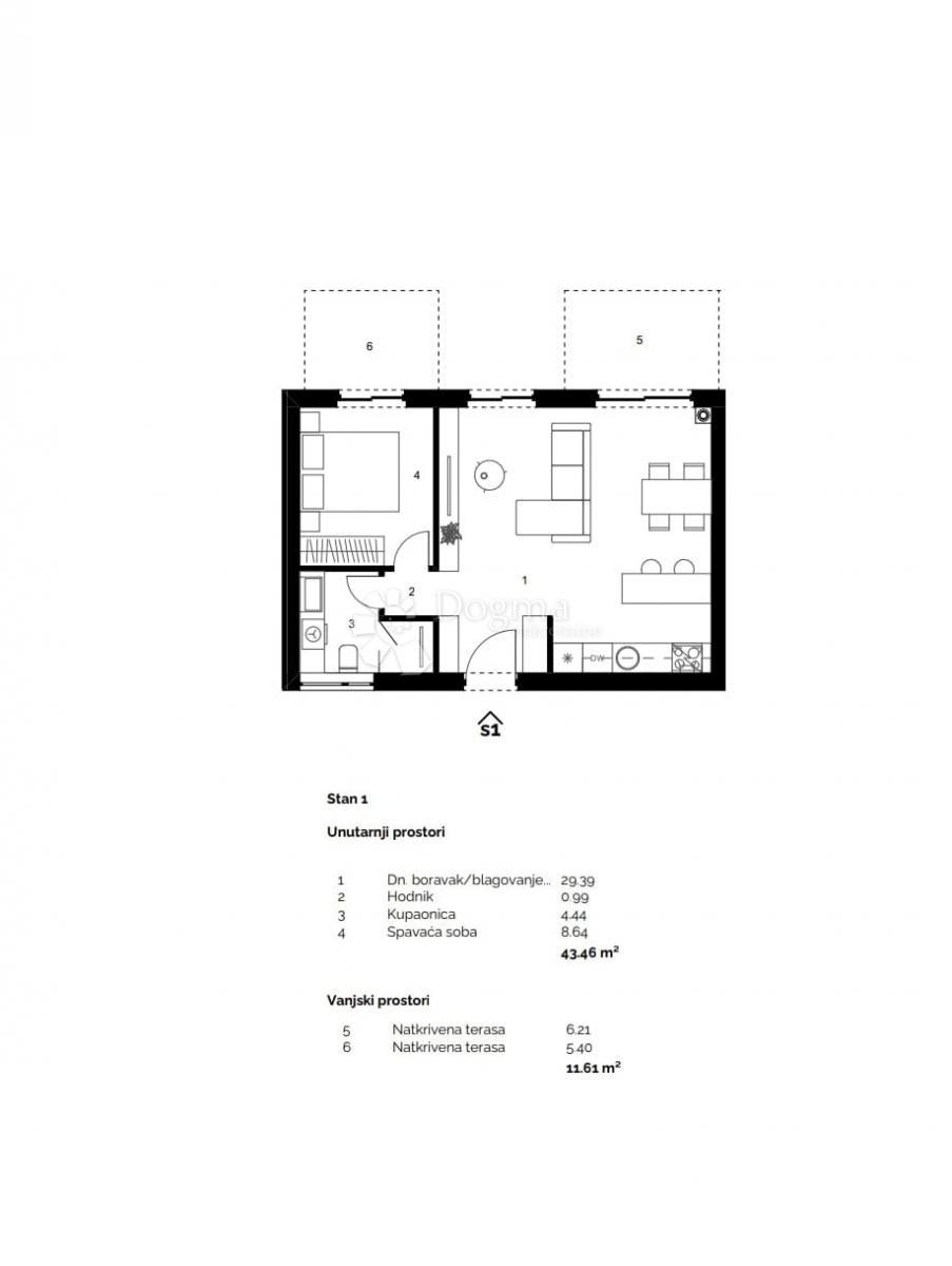Allogio Bilice, Šibenik - Okolica, 55,07m2