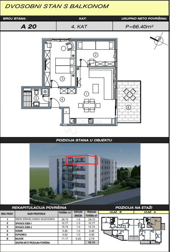 Allogio Makarska, 56,41m2