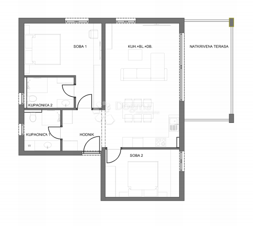 Allogio Slatine, Split - Okolica, 83,23m2