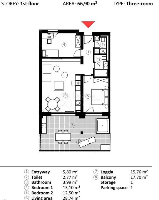 Allogio Umag, 66,90m2