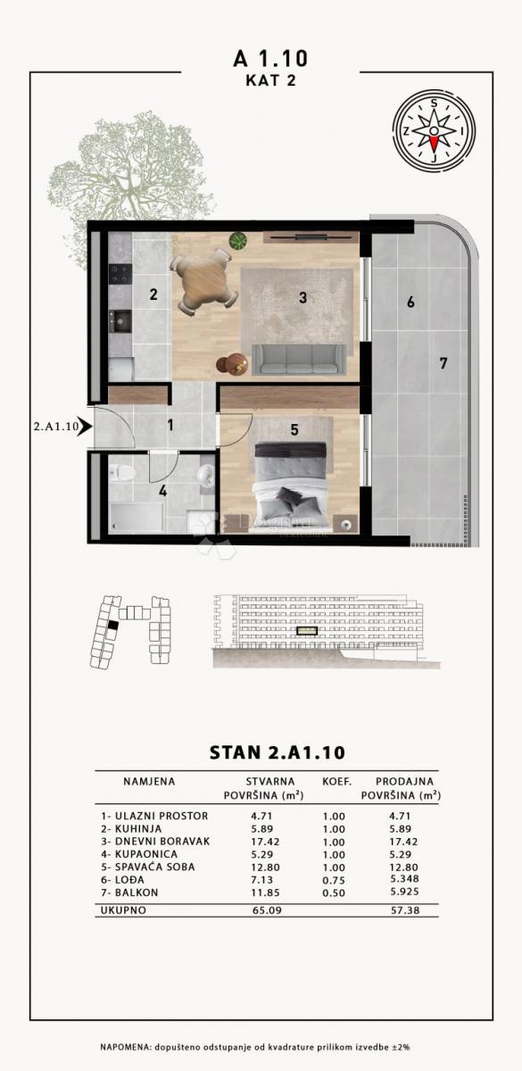 Allogio Crvene kuće, Zadar, 51,98m2