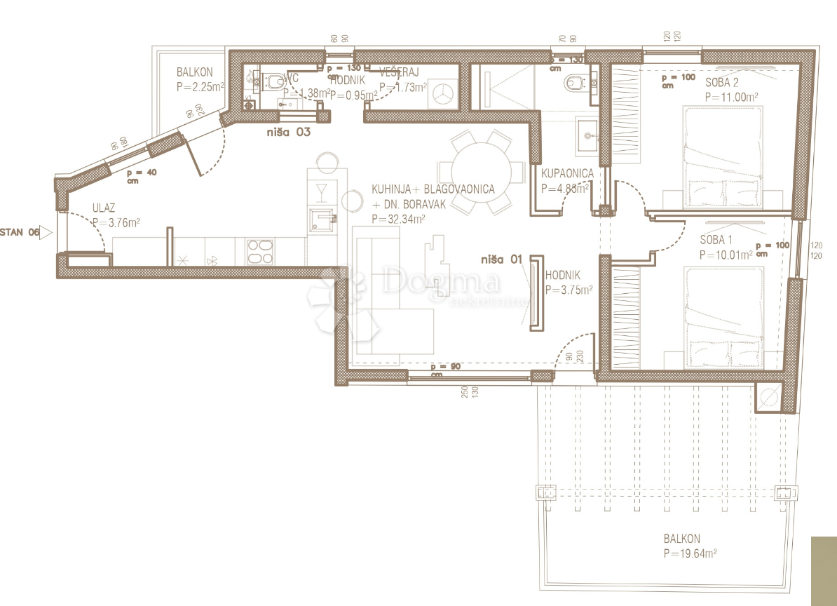 S6 – Bellissimo e spazioso appartamento con due camere da letto al 2° piano