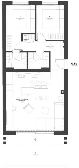 Allogio Zaton, Nin, 85,65m2