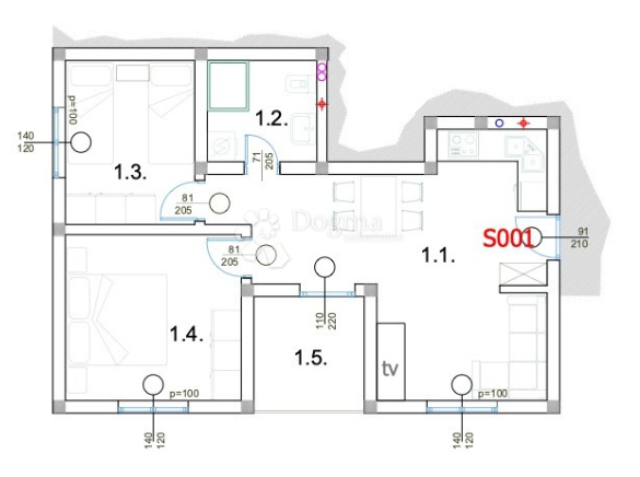 Allogio Peroj, Vodnjan, 54,66m2