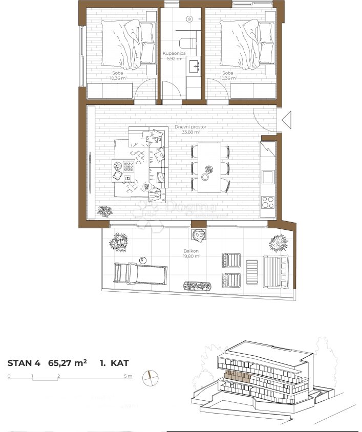 ROGOZNICA - NUOVO EDIFICIO MODERNO 2ª FILA DAL MARE
