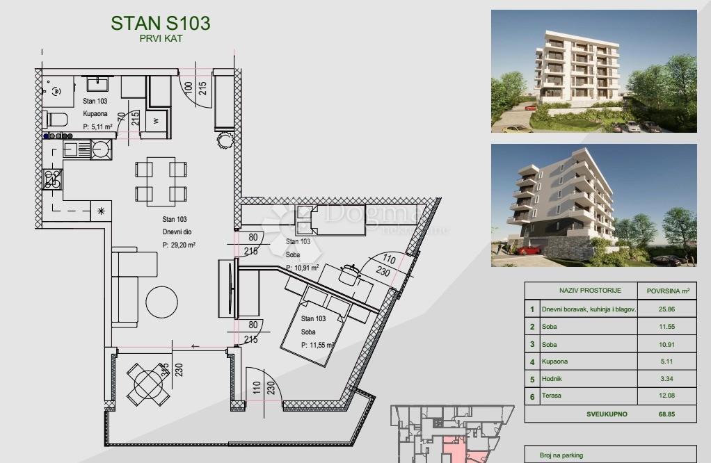 Allogio Zamet, Rijeka, 64,11m2