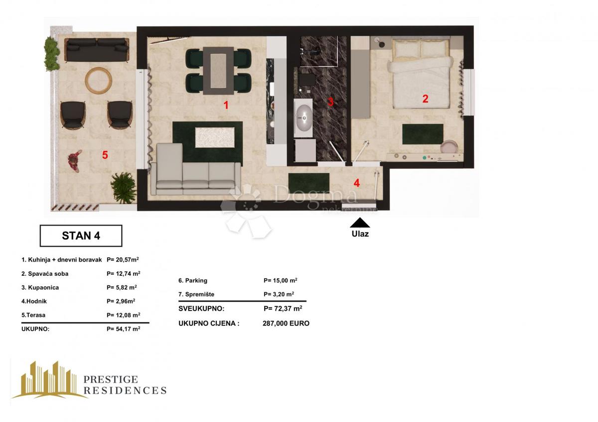 Allogio Brodarica, Šibenik - Okolica, 51,63m2
