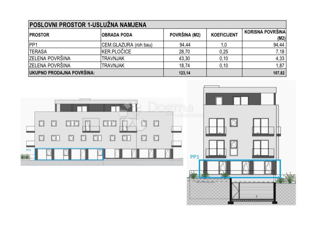 Locale commerciale Mejaši, Split, 107,82m2