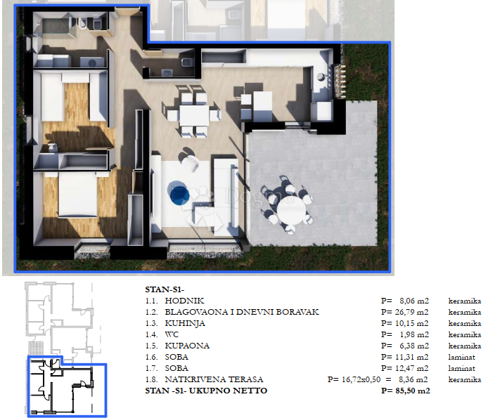 Allogio Labin, 85,50m2