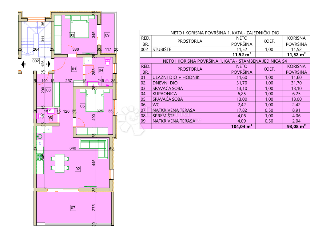 Allogio Tribunj, 98,95m2