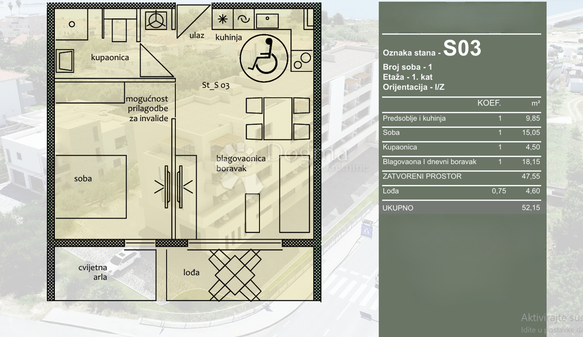 Allogio Travarica, Trogir, 52,15m2