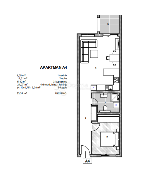 Allogio Arbanija, Trogir - Okolica, 75,58m2
