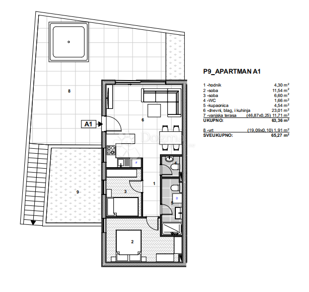 Allogio Arbanija, Trogir - Okolica, 65,27m2