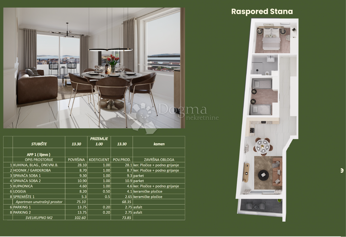 Allogio Brodarica, Šibenik - Okolica, 73,85m2