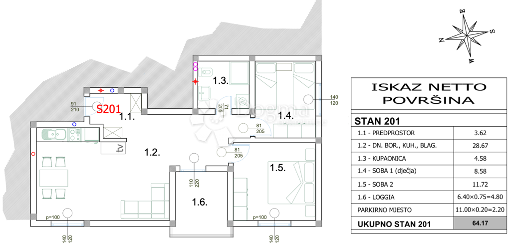 Allogio Peroj, Vodnjan, 54,66m2