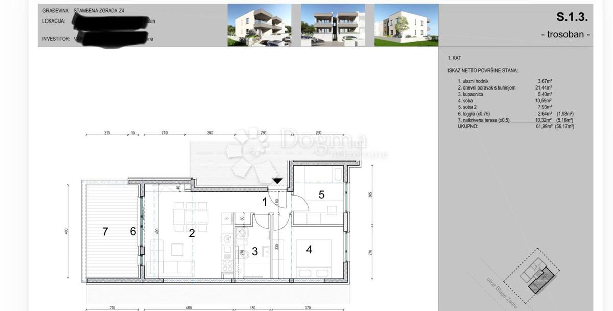 Appartamento Gajac, Novalja, 62m2