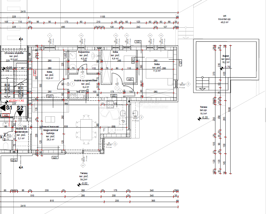 Allogio Tribunj, 108 m2