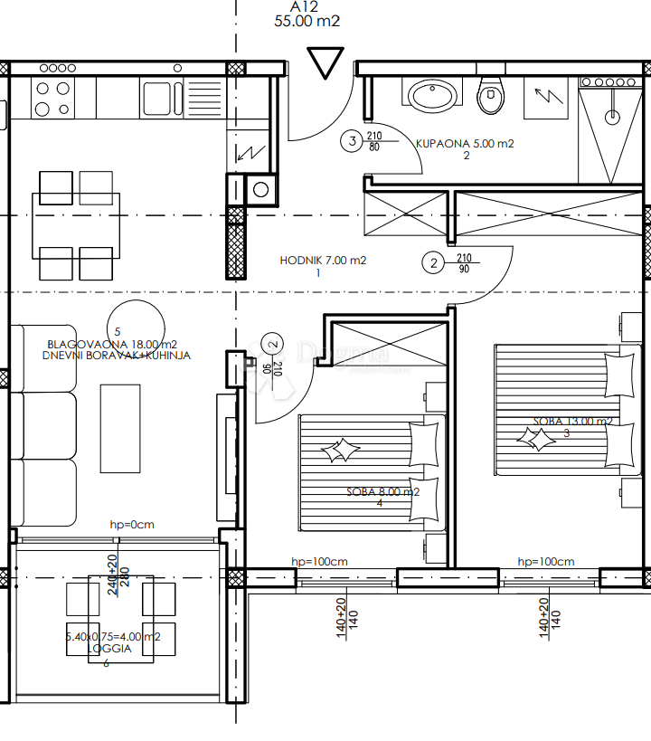 Allogio Veli vrh, Pula, 86,50m2