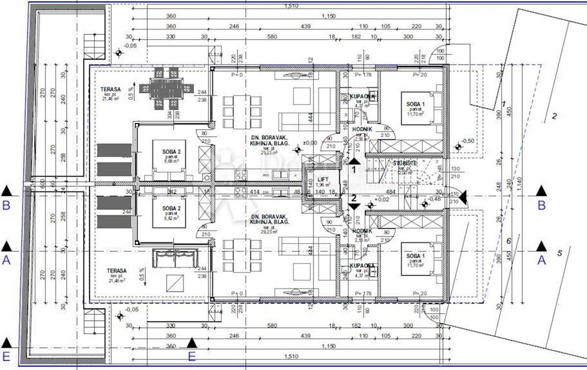 Appartamento Povljana, 82m2