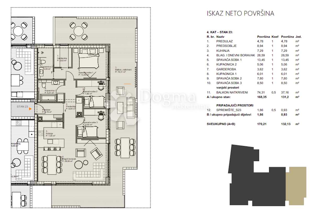 Allogio Centar, Varaždin, 132,13m2