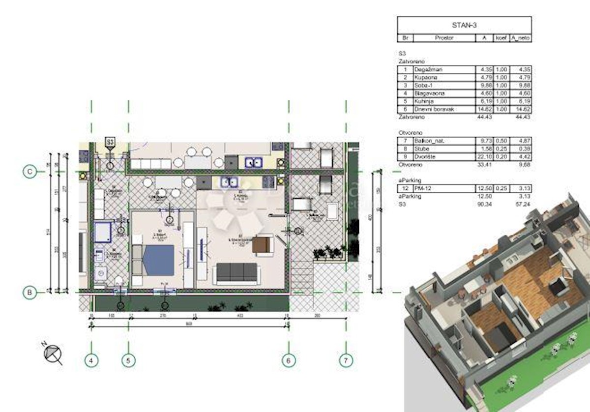 Allogio Povljana, Pag, 48,75m2