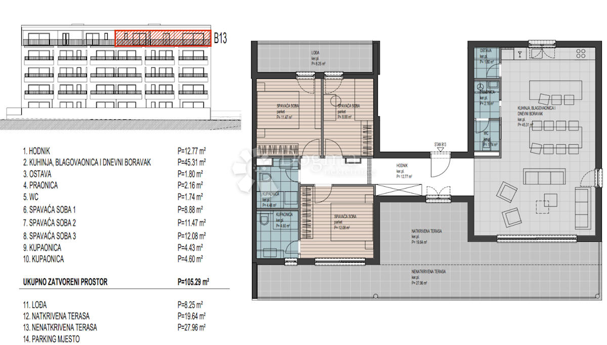 Allogio Trogir, 57,23m2