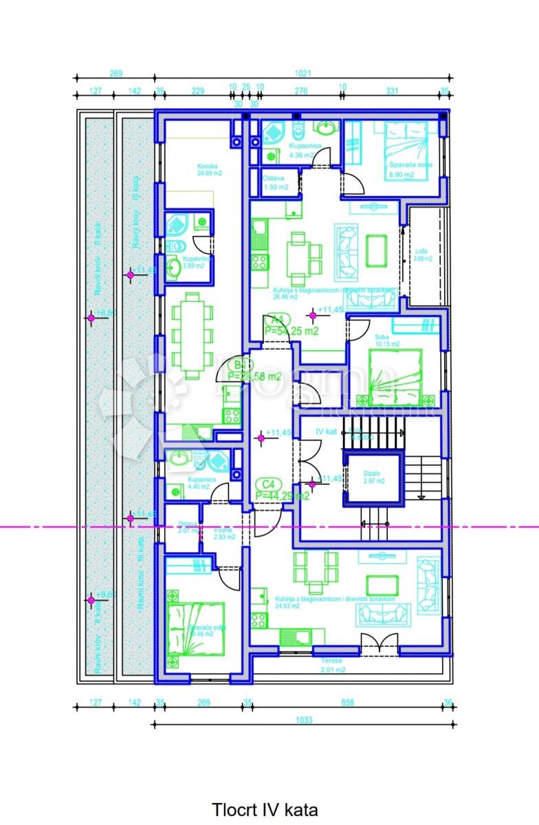 Allogio Centar, Pula, 54m2