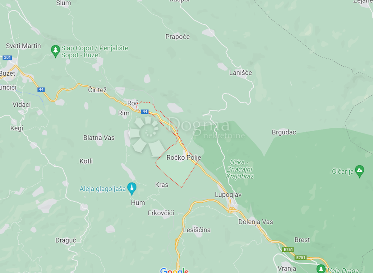 Terreno Ročko Polje, Buzet, 5.277m2