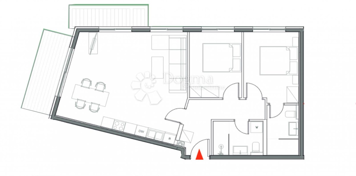 Appartamento monolocale, piano terra, con cortile, nuova costruzione, Umago