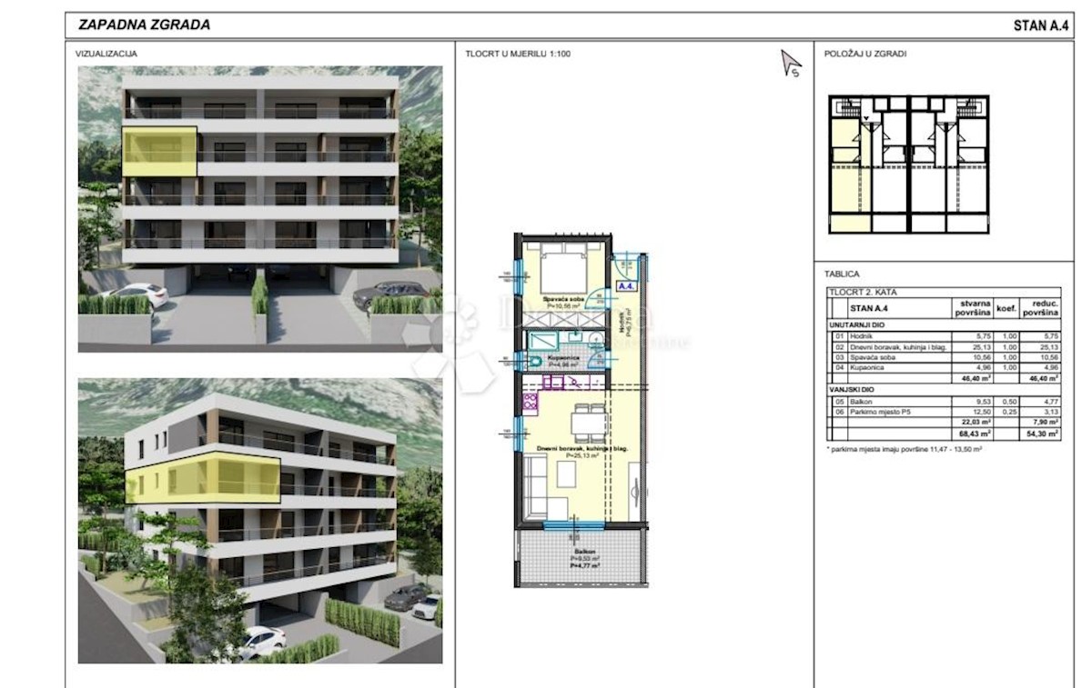 Allogio Makarska, 51,36m2