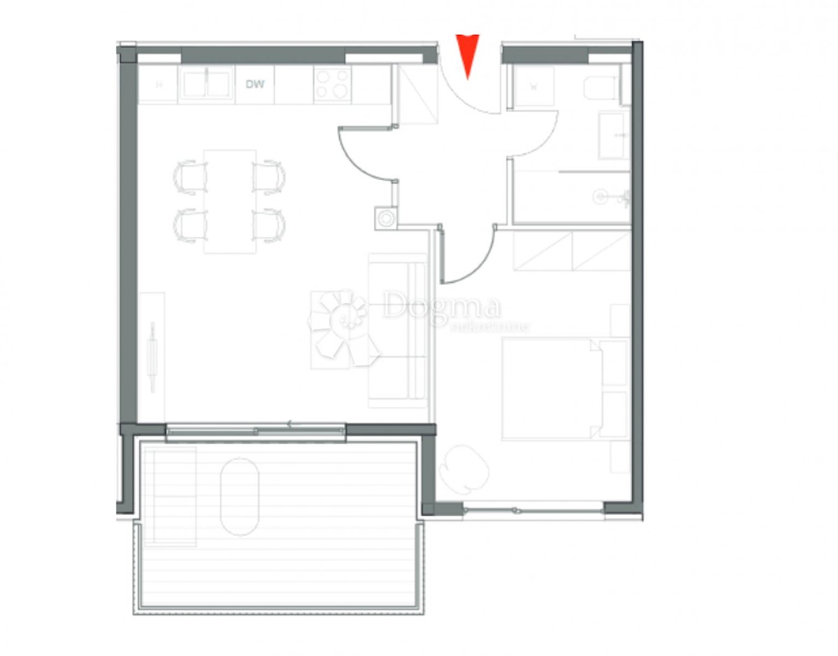 Appartamento monolocale, piano terra, con cortile, nuova costruzione, Umago