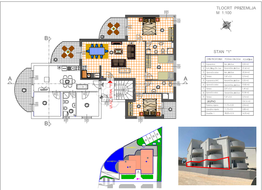 Appartamento Ražanac, 119,77m2