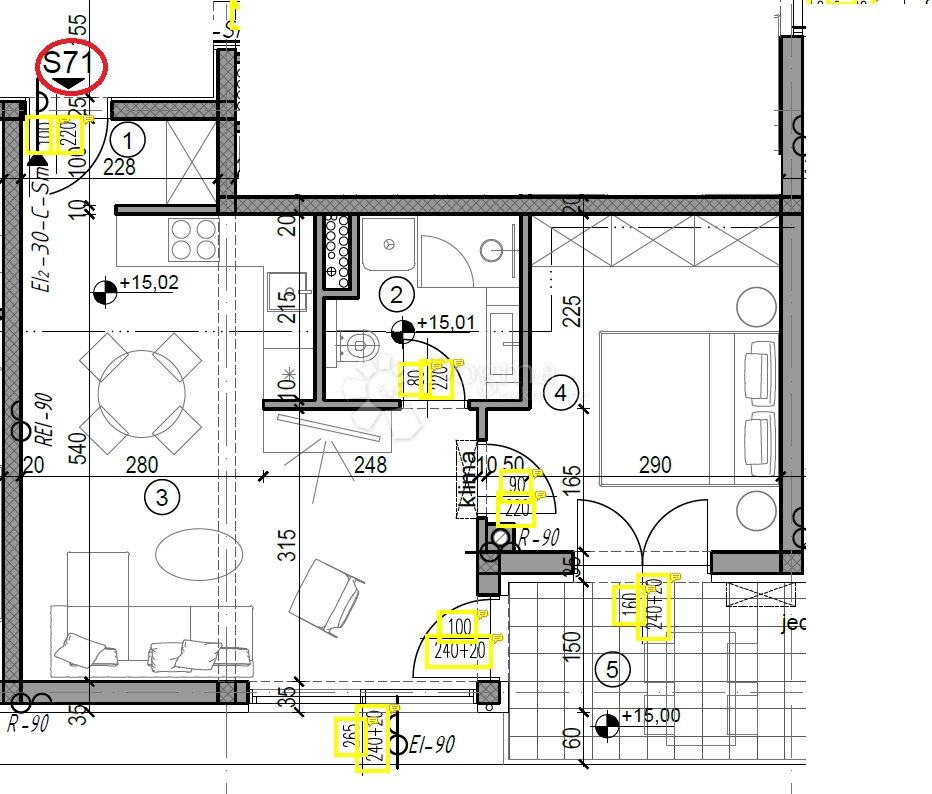 Allogio Monvidal, Pula, 54,01m2