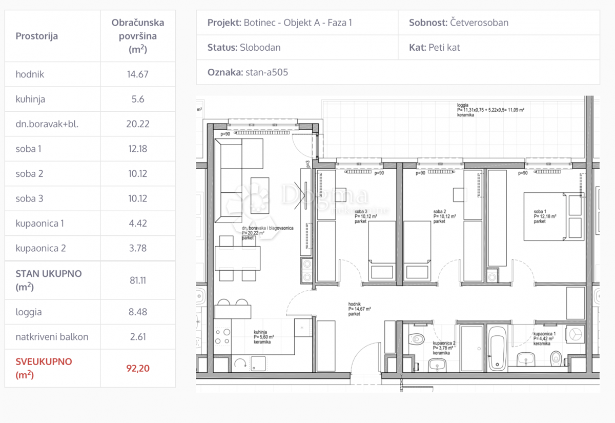 Allogio Botinec, Novi Zagreb - Zapad, 77,30m2