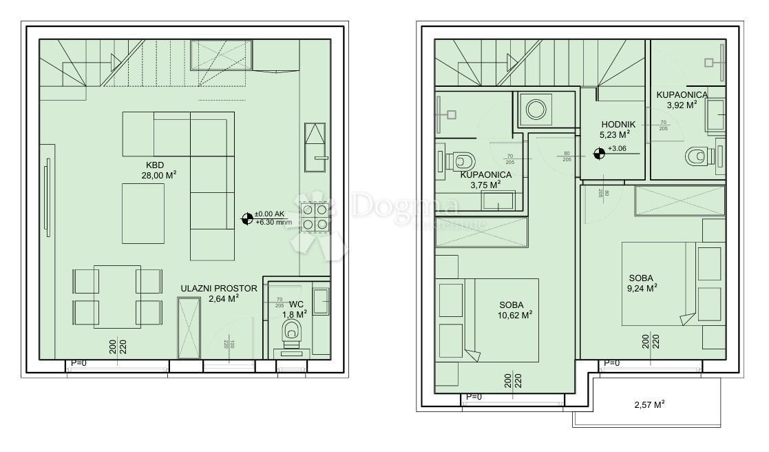 Allogio Sveti Petar na Moru, Sveti Filip I Jakov, 76.05 m²